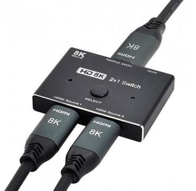 Main image of SM 8K@60hz HDMI-Compatible 2.1 Switch 2-IN-1-OUT Hub Support HDCP SST Extended 4K@60hz