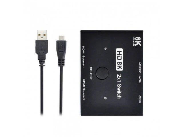 Alt view image 4 of 7 - SM 8K@60hz HDMI-Compatible 2.1 Switch 2-IN-1-OUT Hub Support HDCP SST Extended 4K@60hz