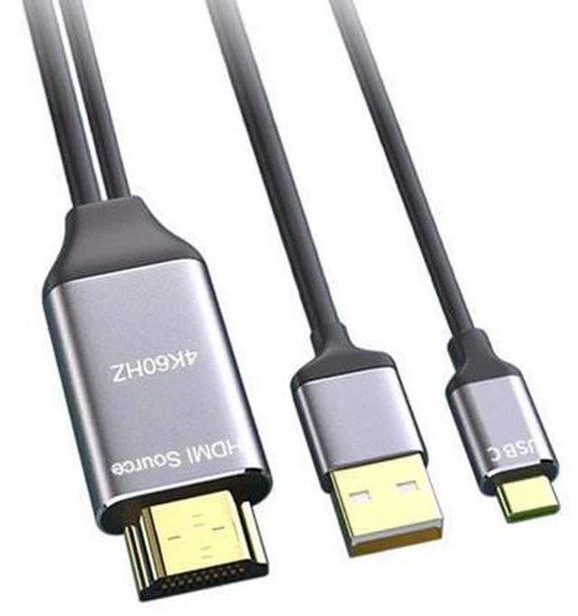 Main image of Reversible HDMI 1.4 Source to USB 3.1 Type C USB-C Displays Male 4K HDTV Cable for Laptop Monitor 1.8m