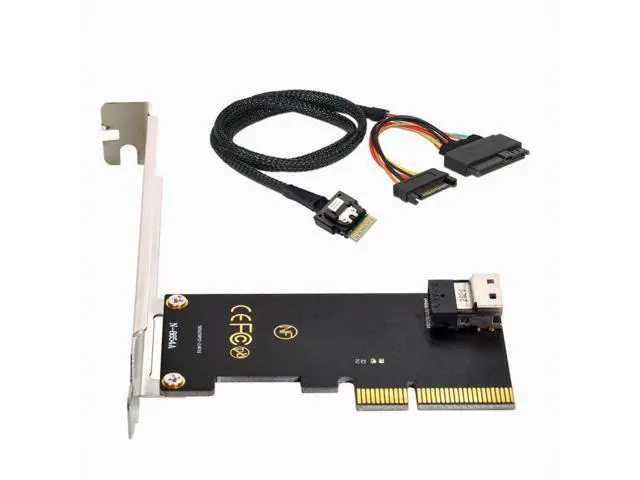 Alt view image 2 of 7 - PCI-E 3.0 4.0 to SFF-8654 Slimline SAS Card Adapter and U.2 U2 SFF-8639 NVME PCIe SSD Cable for Mainboard SSD SF-025+104