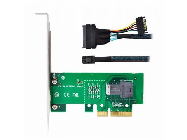 Alt view image 2 of 7 - PCI-E 3.0 4.0 to SFF-8643 Card Adapter and U.2 U2 SFF-8639 NVME PCIe SSD Cable for Mainboard SSD SF-024+093