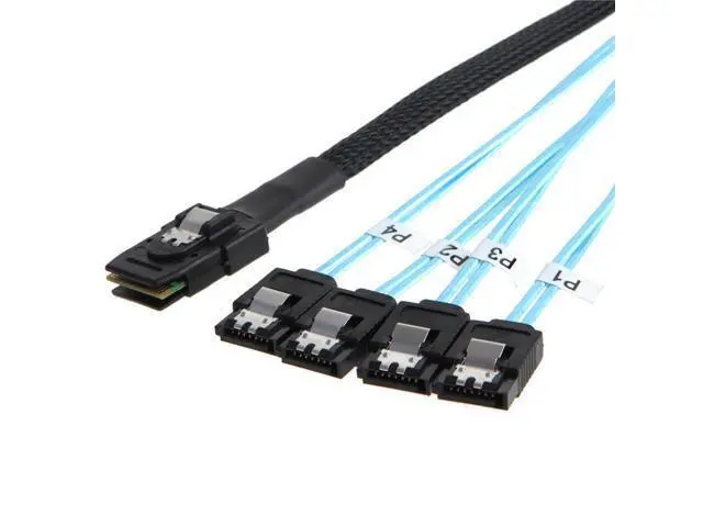 Alt view image 7 of 7 - MINI SAS 4i SFF-8087 36P To 4 SATA 7Pin HDD Hard Disk internal cable,1m SF-004-1.0M
