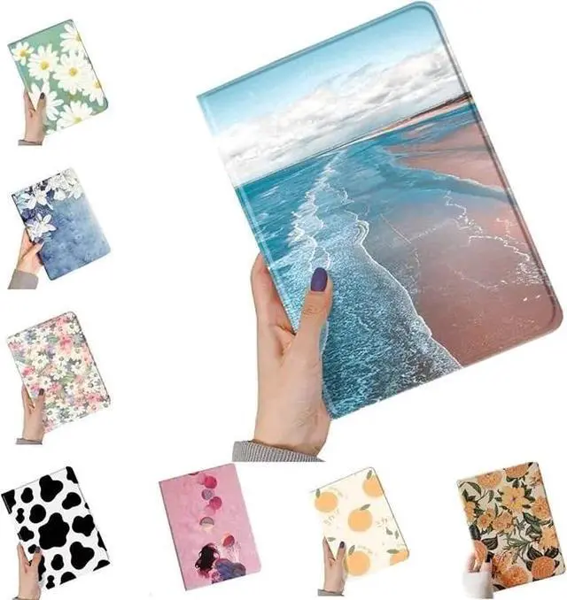 Main image of Floral Leather Smart Cover with Pencil Holder Auto Sleep Wake for iPad Air 11"/10.9" Color K
