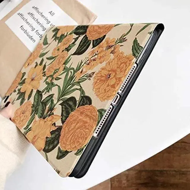 Alt view image 5 of 6 - Floral Leather Smart Cover with Pencil Holder Auto Sleep Wake for iPad Air 13"/Pro 12.9" Color A