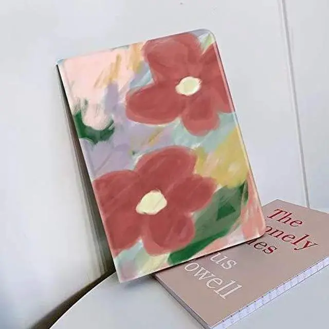 Alt view image 5 of 7 - Floral Leather Smart Cover with Pencil Holder Auto Sleep Wake for iPad 11"/10.9" Color Q