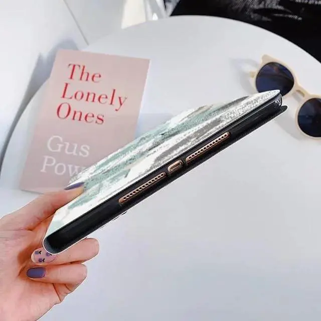 Alt view image 6 of 7 - Floral Leather Smart Cover with Pencil Holder Auto Sleep Wake for iPad Mini 4/5 Color L