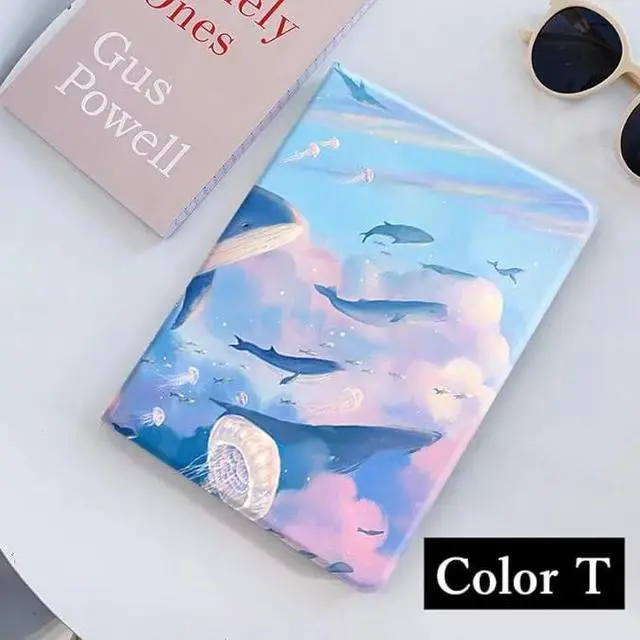 Alt view image 2 of 5 - Floral Leather Smart Cover with Pencil Holder Auto Sleep Wake for iPad Mini 4/5 Color T