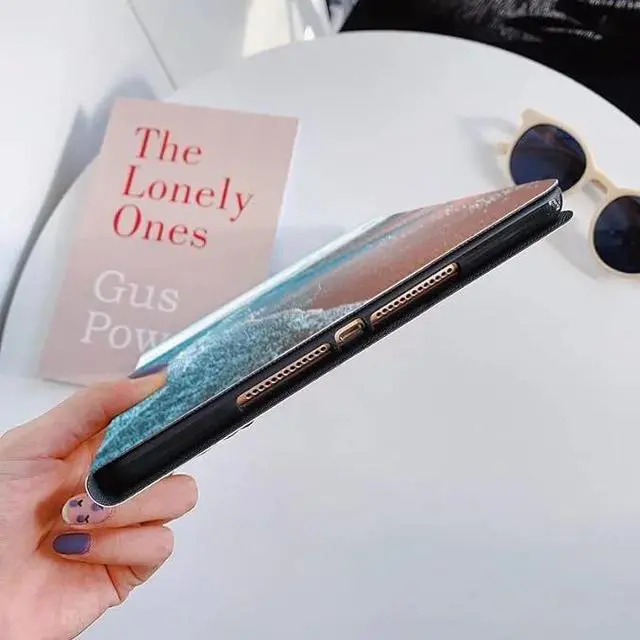 Alt view image 6 of 7 - Floral Leather Smart Cover with Pencil Holder Auto Sleep Wake for iPad Air 11"/10.9" Color K