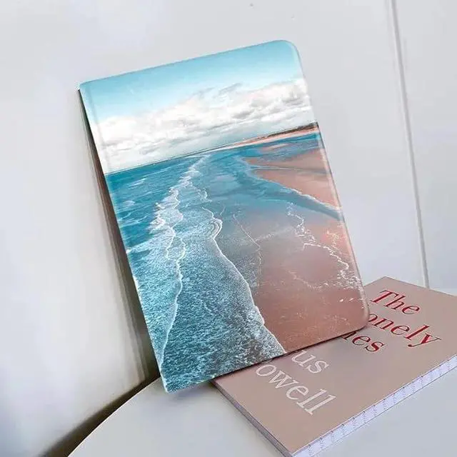 Alt view image 7 of 7 - Floral Leather Smart Cover with Pencil Holder Auto Sleep Wake for iPad Air 11"/10.9" Color K