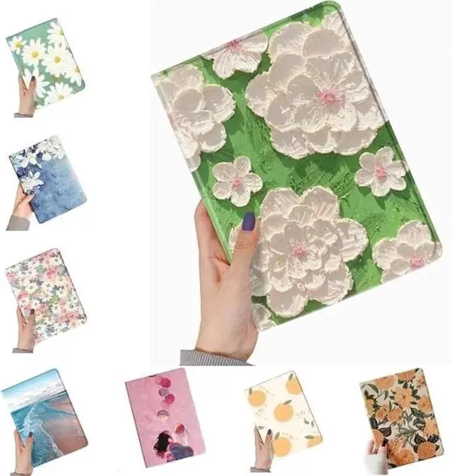 Main image of Floral Leather Smart Cover with Pencil Holder Auto Sleep Wake for iPad Air 13"/Pro 12.9" Color H