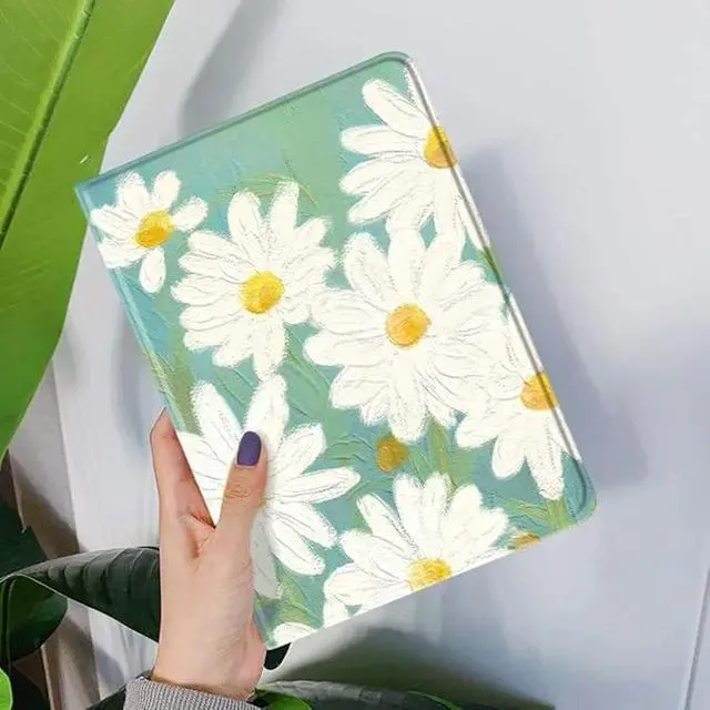 Alt view image 5 of 7 - Floral Leather Smart Cover with Pencil Holder Auto Sleep Wake for iPad Mini 4/5 Color C