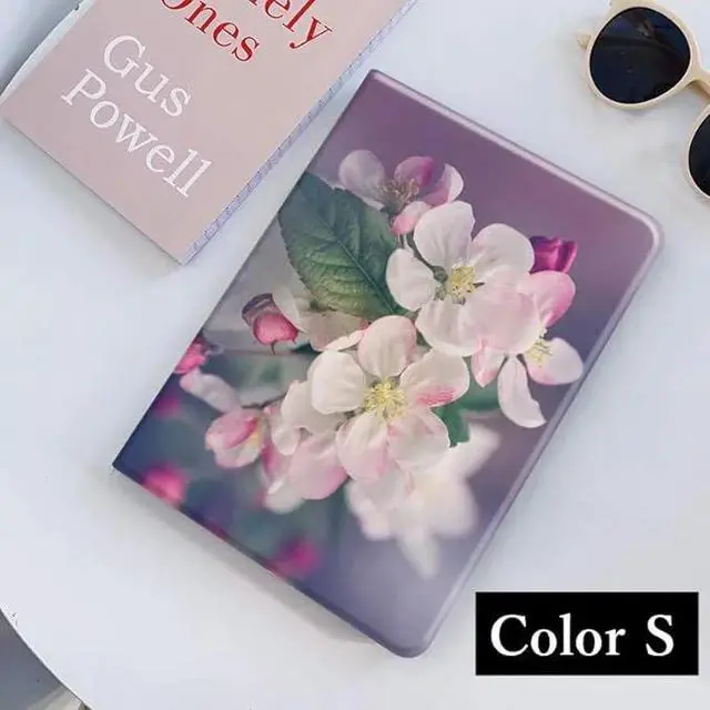 Alt view image 2 of 7 - Floral Leather Smart Cover with Pencil Holder Auto Sleep Wake for iPad Mini 4/5 Color S