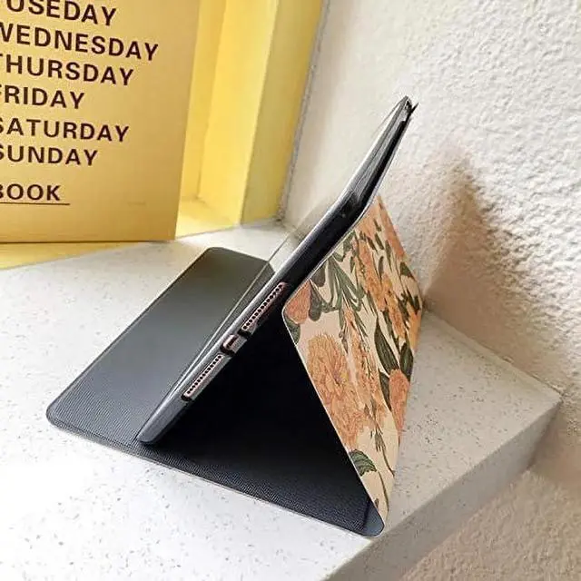 Alt view image 4 of 7 - Floral Leather Smart Cover with Pencil Holder Auto Sleep Wake for iPad Mini 4/5 Color C