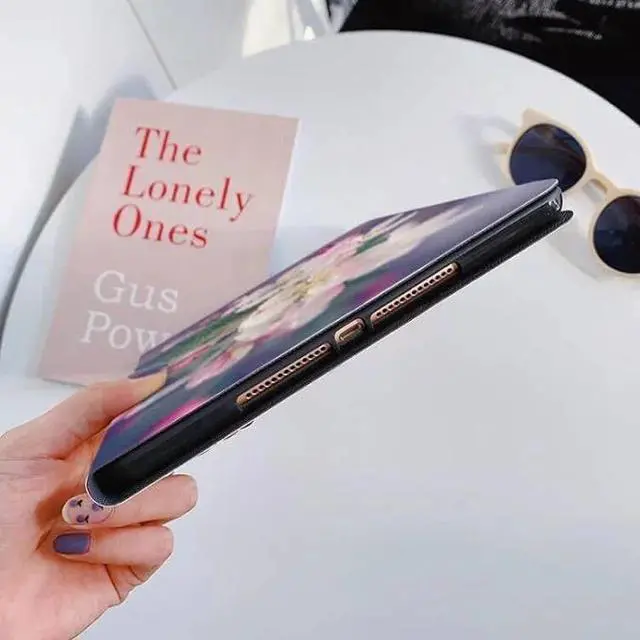 Alt view image 5 of 7 - Floral Leather Smart Cover with Pencil Holder Auto Sleep Wake for iPad Mini 4/5 Color S