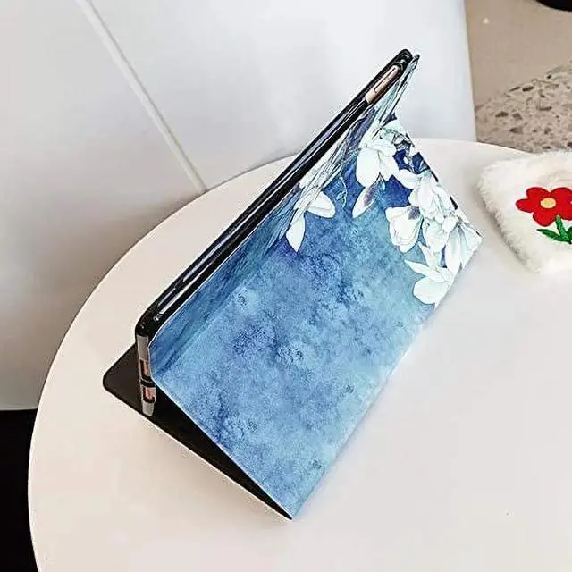 Alt view image 4 of 7 - Floral Leather Smart Cover with Pencil Holder Auto Sleep Wake for iPad Mini 4/5 Color G