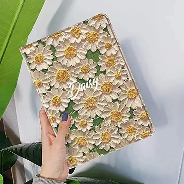 Alt view image 4 of 6 - Floral Leather Smart Cover with Pencil Holder Auto Sleep Wake for iPad Air 13"/Pro 12.9" Color F