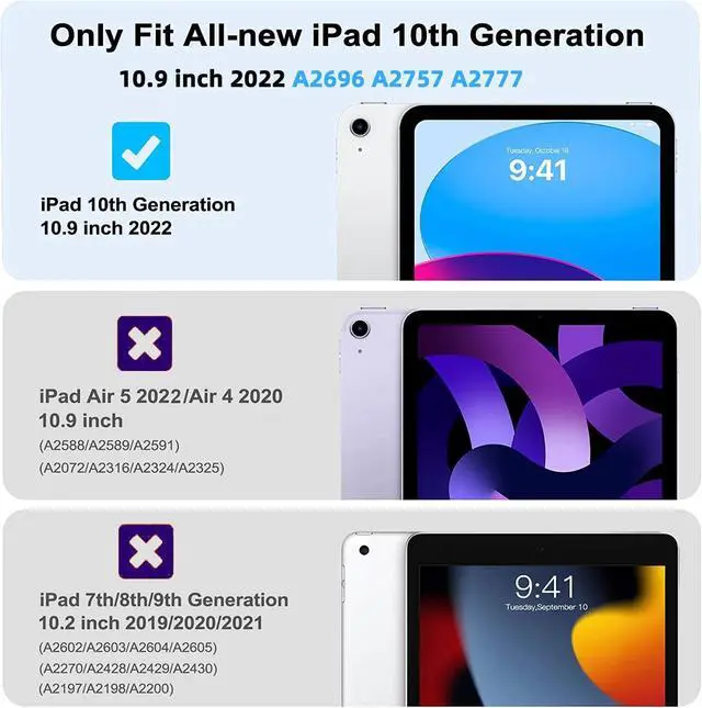 Alt view image 2 of 7 - iPad Case 10th Generation for Kids, iPad 10.9 inch Case with Stand, Heavy Duty Rugged Protective iPad 10th 2022 Case Cover A2757, A2777 with Pencil Holder for Students