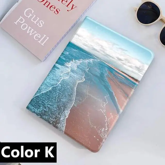 Alt view image 2 of 7 - Floral Leather Smart Cover with Pencil Holder Auto Sleep Wake for iPad Air 11"/10.9" Color K