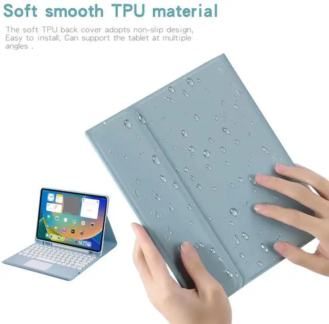 Alt view image 7 of 7 - Magnetic Touch Keyboard Case for iPad 10/11 Gen, Black