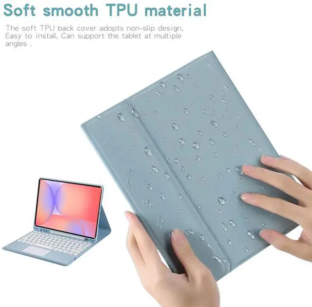 Alt view image 7 of 7 - Magnetic Touch Keyboard Case for Tab S10 Lite/S10 FE/S9 FE/S9,Green