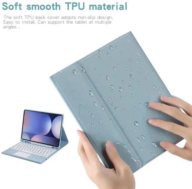 Alt view image 7 of 7 - Magnetic Touch Keyboard Case for Tab S8/S9/S10 Ultra, Green