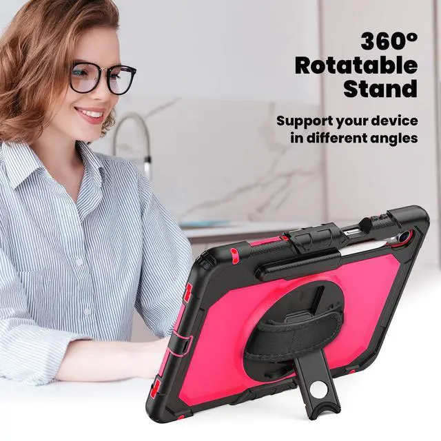 Alt view image 5 of 7 - Shockproof Case with 360° Stand & Straps for Tab S11 11", (SM-X730/SM-X736B)RosePC