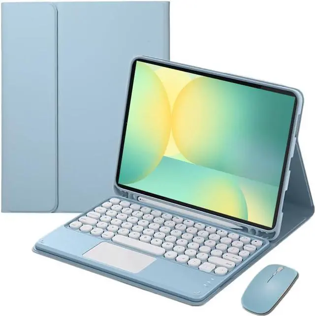 Main image of Magnetic Detachable Touch Keyboard Case with Mouse for Samsung Tab S10 FE+ 13.1" 2025 (X620/X626B), Blue