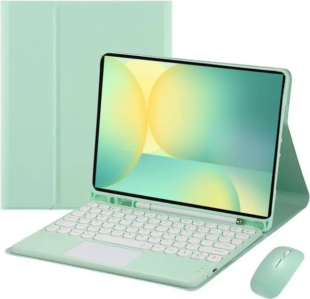 Main image of Magnetic Detachable Touch Keyboard Case with Mouse for Samsung Tab S10 FE+ 13.1" 2025 (X620/X626B), Green