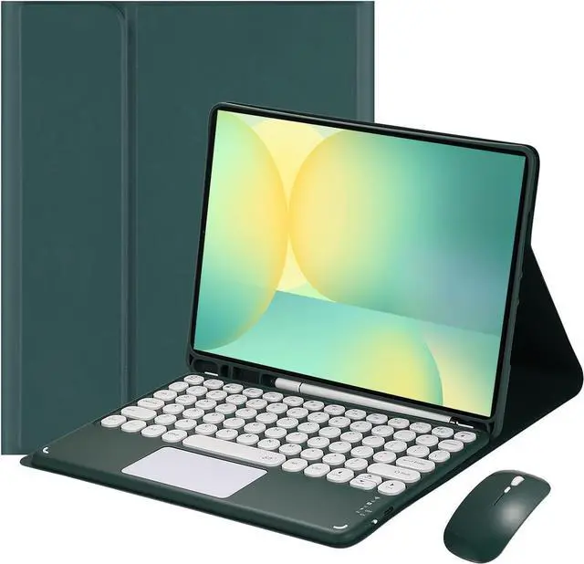 Main image of Magnetic Detachable Touch Keyboard Case with Mouse for Samsung Tab S10 FE+ 13.1" 2025 (X620/X626B), Dark Green