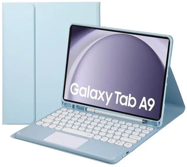 Main image of Magnetic Detachable Touch Keyboard Case with Pencil Slot for Samsung Tab A9 8.7" 2023 (SM-X110/X115/X117), Blue