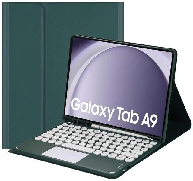 Main image of Magnetic Detachable Touch Keyboard Case with Pencil Slot for Samsung Tab A9 8.7" 2023 (SM-X110/X115/X117), Dark Green