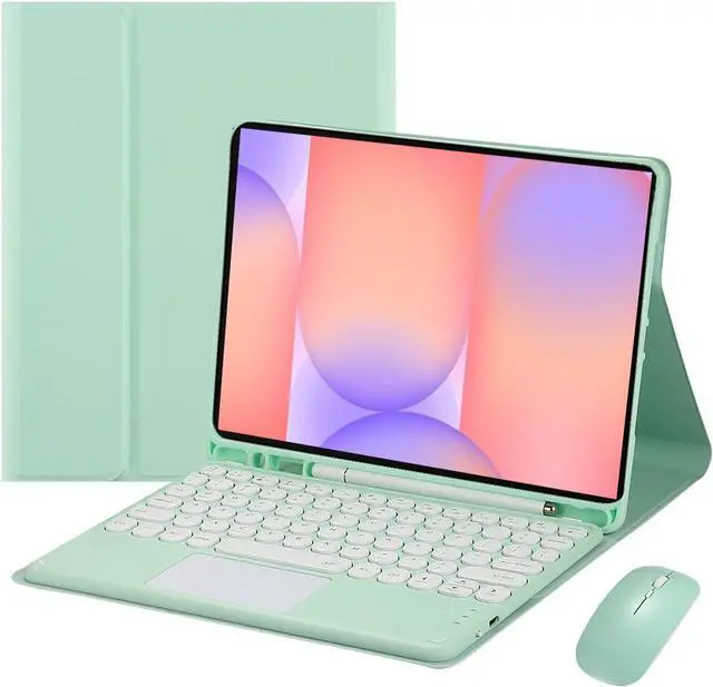 Main image of Magnetic Detachable Touch Keyboard Case with Mouse for Samsung Tab S10 Lite/S10 FE/S9 FE 10.9"/S9 11",Green