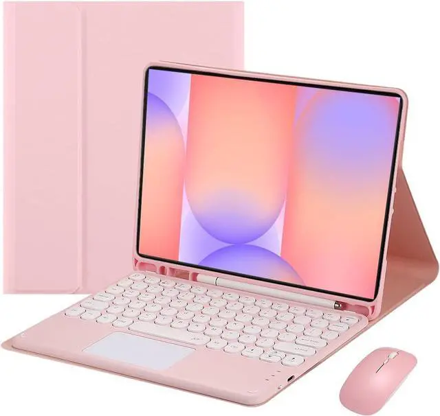 Main image of Magnetic Detachable Touch Keyboard Case with Mouse for Samsung Tab S10 Lite/S10 FE/S9 FE 10.9"/S9 11", Pink