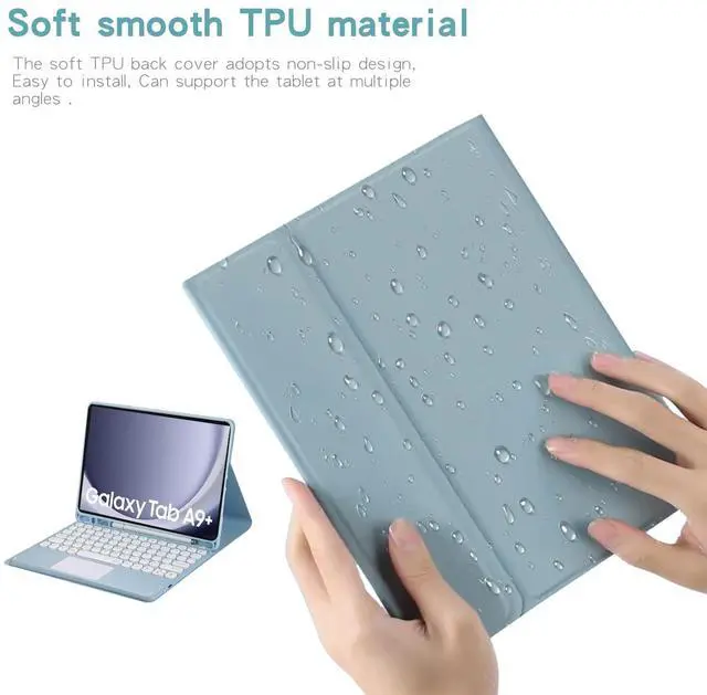 Alt view image 7 of 7 - Magnetic Detachable Touch Keyboard Case with Pen Slot for Samsung Tab A9+ 11" (SM-X210/X216/X218), Pink