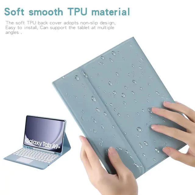Alt view image 7 of 7 - Magnetic Detachable Touch Keyboard Case with Pen Slot for Samsung Tab A9+ 11" (SM-X210/X216/X218)Purple