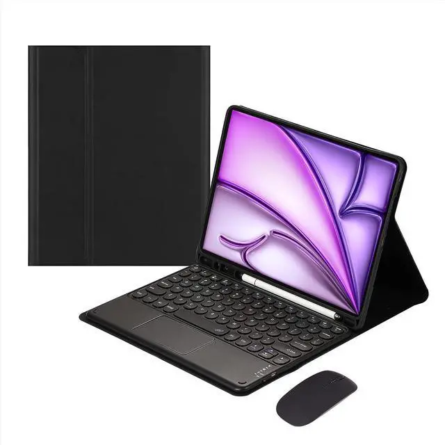 Main image of Magnetic Detachable Touch Keyboard Case with Mouse for iPad Air 13"(M3 2025/M2 2024) & iPad Pro 12.9", Black