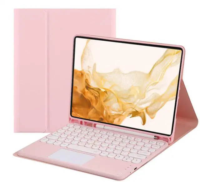 Main image of Magnetic Detachable Touch Bluetooth Keyboard Case with Pen Slot for Samsung Tab S8 Plus/S7 FE/S7 Plus 12.4", Pink