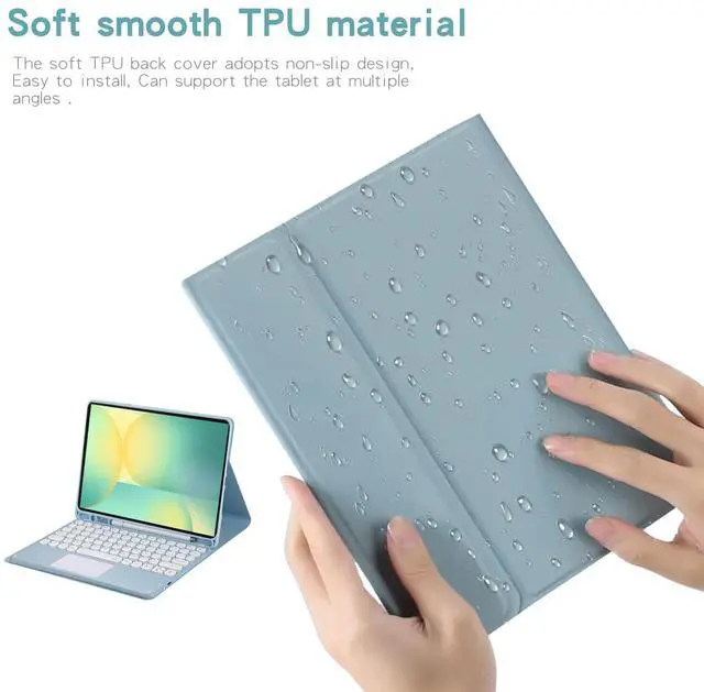 Alt view image 7 of 7 - Magnetic Detachable Touch Bluetooth Keyboard Case with Pen Holder for Samsung Tab S10 FE+ 13.1"(2025,X620/X626B),Black