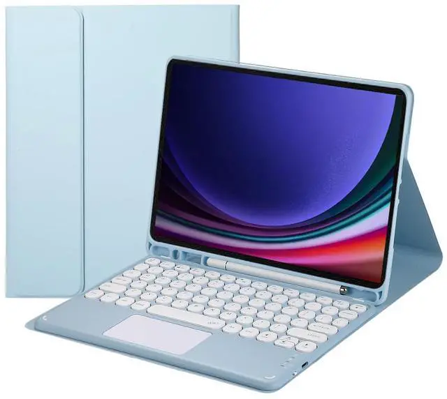 Main image of Magnetic Detachable Touch Bluetooth Keyboard Case with Pen Slot for Samsung Tab S9 FE 5G 10.9"/S9 11" 2023, Blue