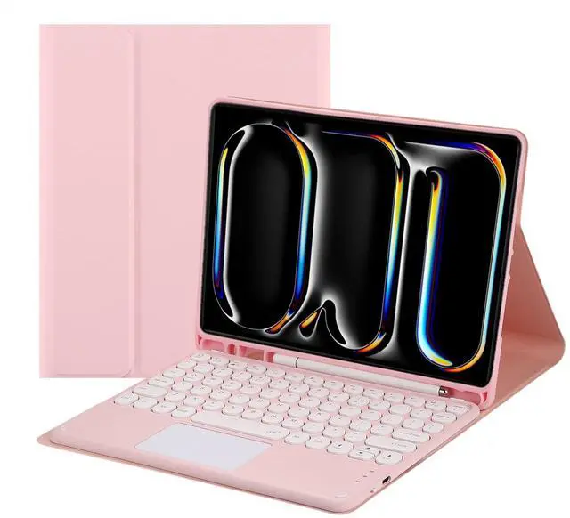 Main image of Magnetically Detachable Touch Bluetooth Keyboard Case with Pencil Holder for iPad Pro 11-inch 5th Gen(M4,2024), Pink