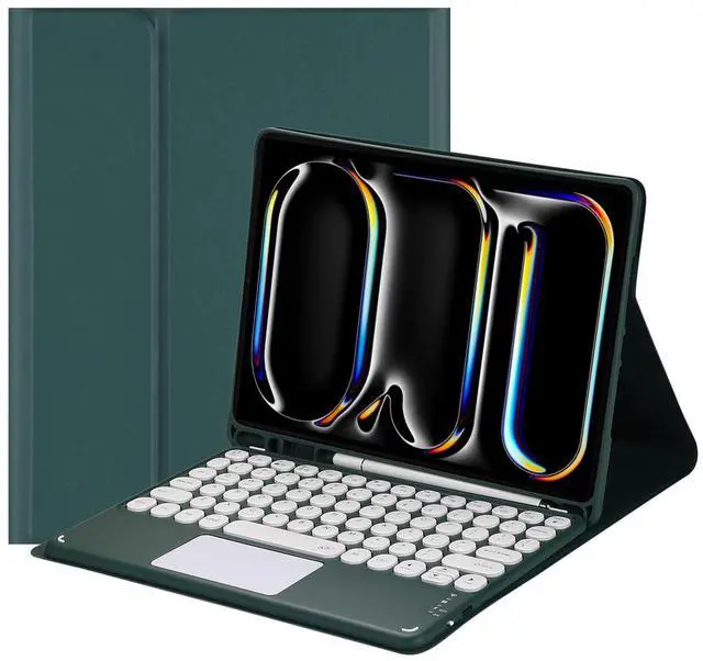 Main image of Magnetic Detachable Touch Bluetooth Keyboard Case with Pencil Holder for iPad Pro 13" 2024 M4 (7th Gen),Dark Green