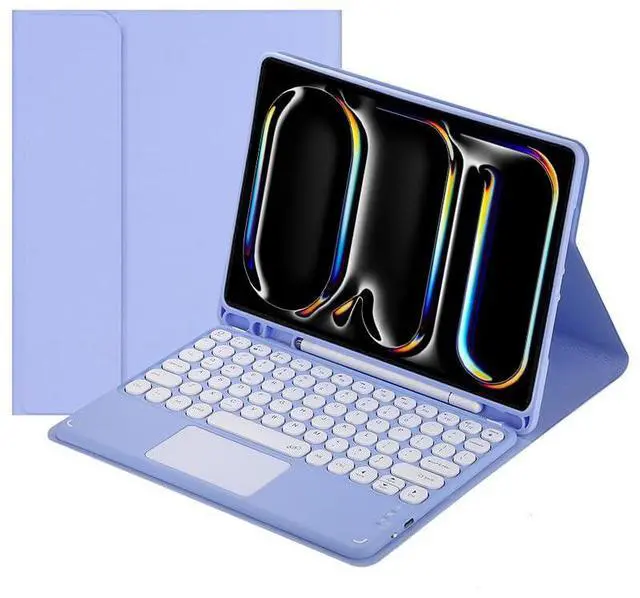 Main image of Magnetically Detachable Touch Bluetooth Keyboard Case with Pencil Holder for iPad Pro 11-inch 5th Gen(M4,2024), (Purple)