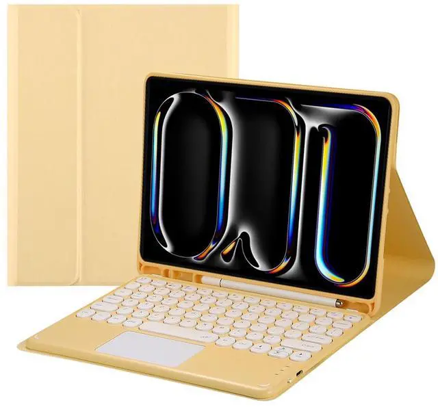 Main image of Magnetic Detachable Touch Bluetooth Keyboard Case with Pencil Holder for iPad Pro 13" 2024 M4 (7th Gen),Yellow