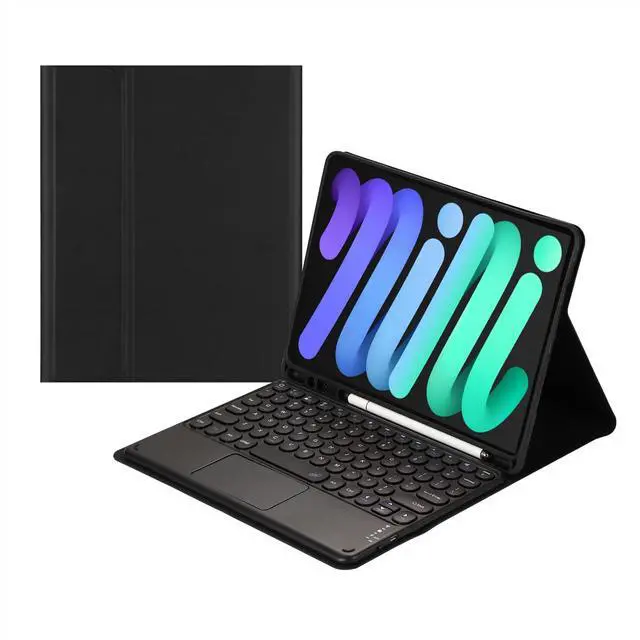Main image of Magnetically Detachable Touch Bluetooth Keyboard Case with Pencil Holder for iPad mini 7(A17 Pro,2024)/iPad mini 6 8.3",Black