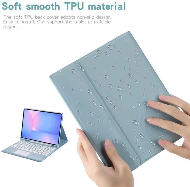 Alt view image 7 of 7 - Magnetic Detachable Touch Bluetooth Keyboard Case with Pencil Holder for Galaxy Tab S10 FE/S9 FE 10.9"/S9 11", Purple