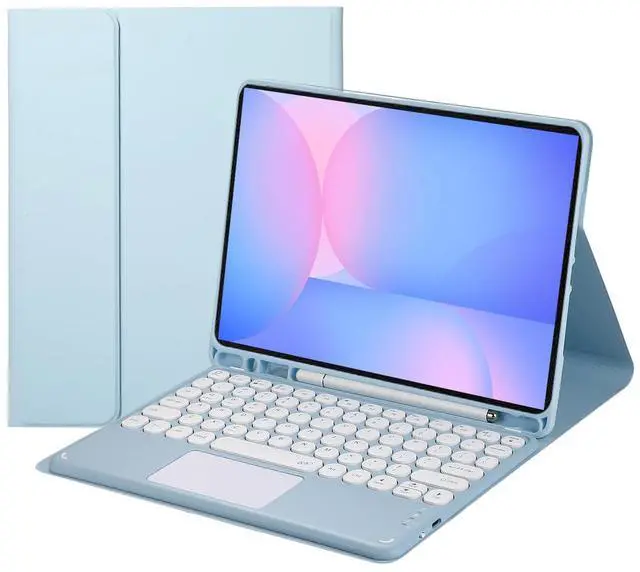 Main image of Magnetic Detachable Touch Bluetooth Keyboard Case with Pencil Holder for Galaxy Tab S10 FE/S9 FE 10.9"/S9 11", Blue