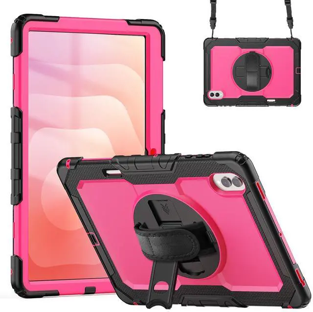 Main image of Heavy Duty Shockproof Case with 360° Rotatable Stand, Hand & Shoulder Strap for Samsung Galaxy Tab S11 Ultra 14.6" 2025 (SM-X930/SM-X936B),RosePC
