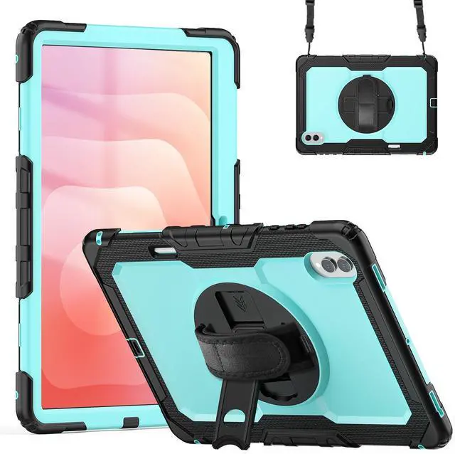 Main image of Heavy Duty Shockproof Case with 360° Rotatable Stand, Hand & Shoulder Strap for Samsung Galaxy Tab S11 Ultra 14.6" 2025 (SM-X930/SM-X936B),Light bluePC