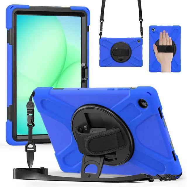 Main image of Shockproof Kids Case with Pencil Holder, 360° Rotatable Stand, Hand & Shoulder Strap for Samsung Galaxy Tab A11 Plus 11" (2025) / Tab A9 Plus 11" (2023),Blue