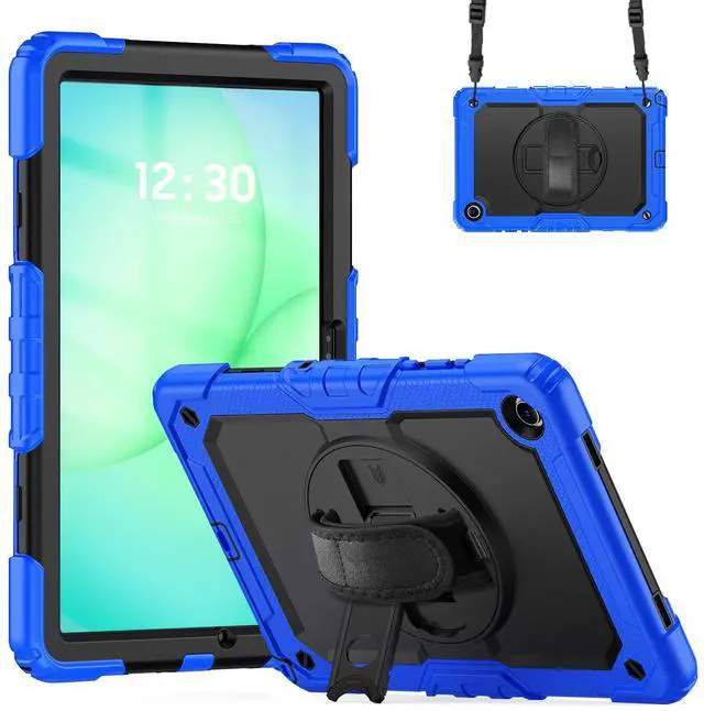 Main image of Heavy Duty Shockproof Case with 360° Rotatable Stand, Hand & Shoulder Strap for Samsung Galaxy Tab A11 Plus 11" (2025) / Tab A9 Plus 11" (2023), Blue